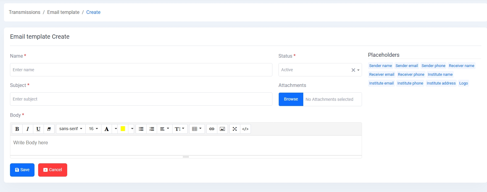 Email Template Create