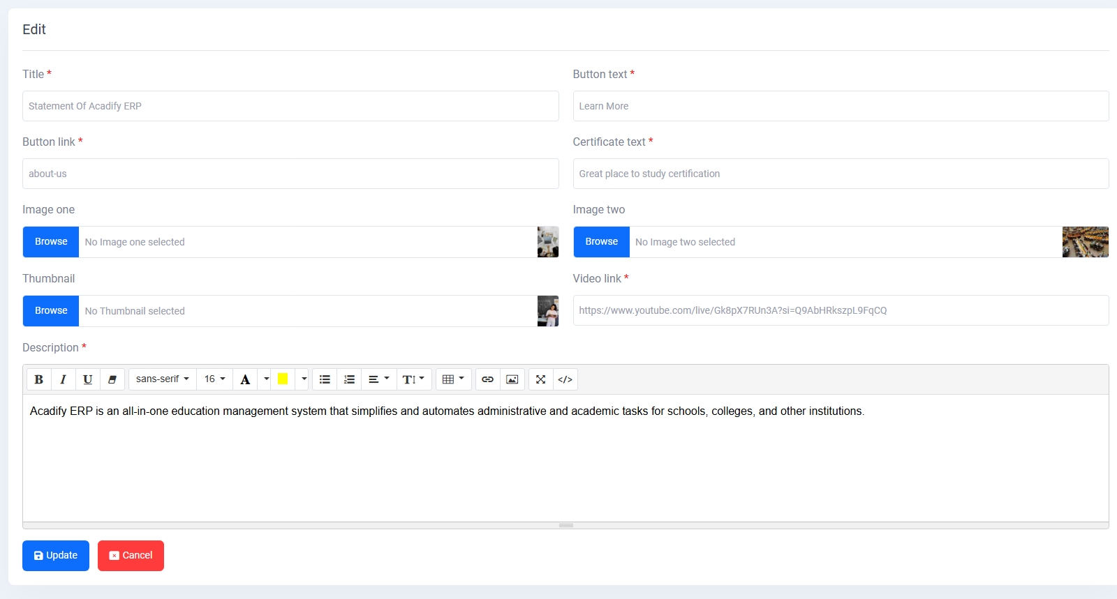 Best feature Section Edit