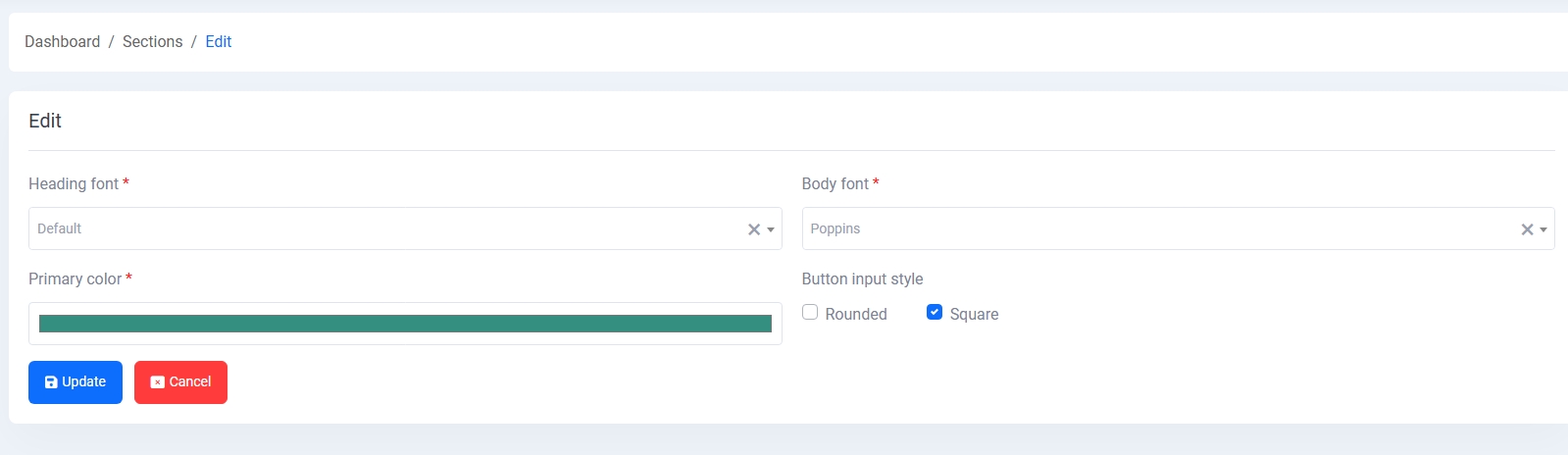 Theme Appearance Edit